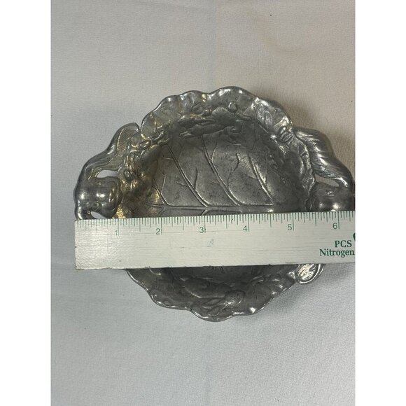 Arthur Court Bunny Rabbit Pewter Serving Bowl Dish Easter Nut Candy Vtg 7"w - Picture 6 of 10